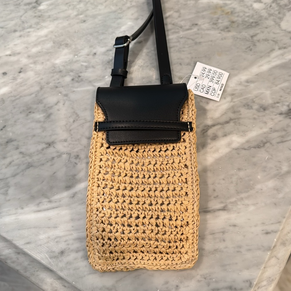 H&M Small Straw Phone Bag NWT - Picture 6 of 6